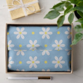 Witte Madeliefjes Patroon Aangepaste Achtergrond Tissuepapier (Geschenk)