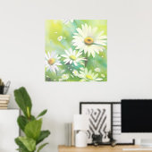 Witte Madeliefjes Poster (Thuiskantoor)