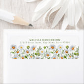  witte madeliefjes retour adreslabels etiket (Insitu)