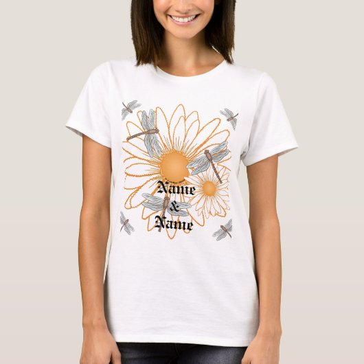 Witte madeliefjes t-shirt (Voorkant)
