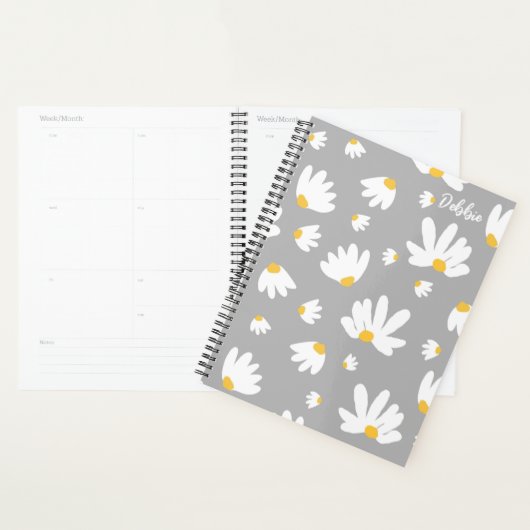 Witte Madeliefjes Thema Ongedateerd Maandelijks Pl Planner (Display)