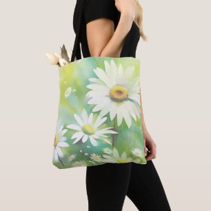 Witte Madeliefjes Tote Bag