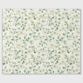 Witte Madeliefjes Verjaardag Cadeaupapier (Vlak)