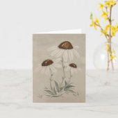 Witte madeliefjes waterverf blanco kaart (Gele Bloem)