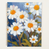 Witte madeliefjes waterverf bloemen geschilderd planner (Voorkant)