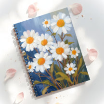Witte madeliefjes waterverf bloemen geschilderd