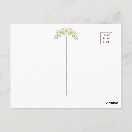 Witte Madeliefjes Waterverf Budget Bedankt Briefkaart (Achterkant)