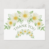Witte Madeliefjes Waterverf Budget Bedankt Briefkaart (Voorkant)