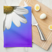 Witte Madeliefjesbloem Bloemig Paars Blauw Verloop Theedoek (Quarter Fold)