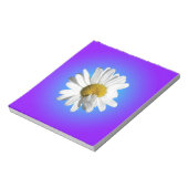 Witte Madeliefjesbloem Bloemig Paarsblauw Verloop Notitieblok (Linkerzijde)