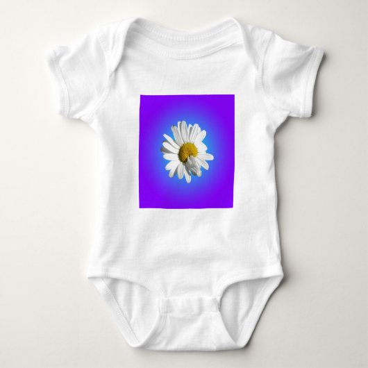 Witte Madeliefjesbloem Bloemig Paarsblauw Verloop Romper (Voorkant)