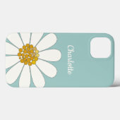 Witte Madeliefjesbloem Personaliseer Naam Verjaard Case-Mate iPhone Case (Achterkant (horizontaal))