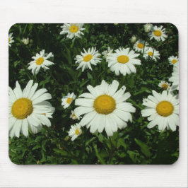 witte madeliefjesbloemen muismat
