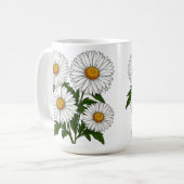 Witte Madeliefjescluster Koffiemok (Voorkant links)