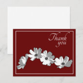 Witte madeliefjesketting op rode achtergrond Dank  Briefkaart (Voorkant / Achterkant)