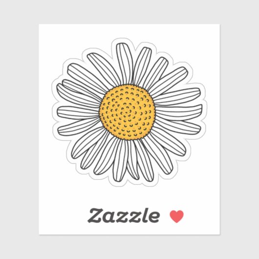 Witte madelieftekening sticker (Vel)