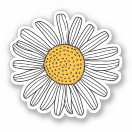 Witte madelieftekening sticker