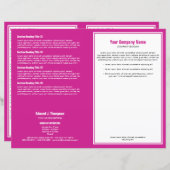 Witte Magenta Eenvoudige Rand Brochure (Voorkant / Achterkant)
