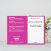 Witte Magenta Eenvoudige Rand Brochure (Staand voorkant)