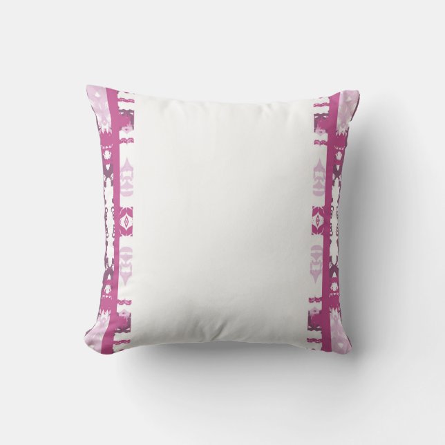 Witte Magenta Roze Sierrand Kussen (Voorkant)