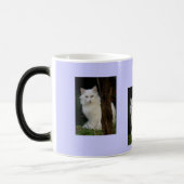 witte magische kat mok (Links)