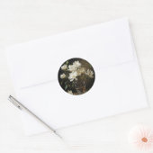 Witte magnoli bloemen ronde sticker (Envelop)