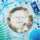 Witte Magnolia Aquarel Gouden Blush Bloemen Blader Papieren Bordje (Feest)