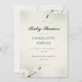 Witte Magnolia Baby Shower Uitnodiging (Voorkant)