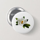 witte magnolia bloei ronde button 5,7 cm (Voorkant /achterkant)