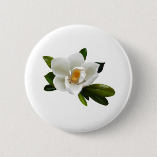 witte magnolia bloei ronde button 5,7 cm
