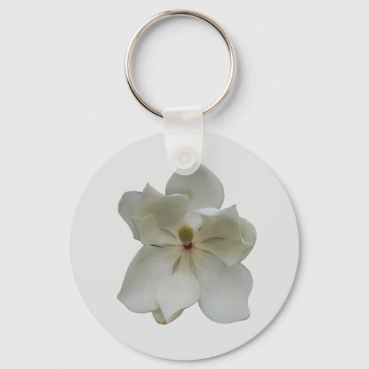 Witte Magnolia bloem aan een sleutelhanger (Voorkant)