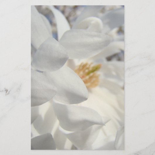 Witte Magnolia Bloem briefpapier op maat (Voorkant)
