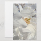 Witte Magnolia Bloem briefpapier op maat (Voorkant / Achterkant)