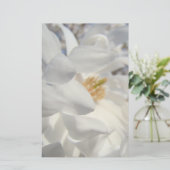 Witte Magnolia Bloem briefpapier op maat (Staand voorkant)