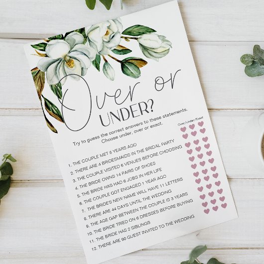 Witte Magnolia Bloem Bruids- spel Over of Onder Flyer