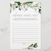 Witte Magnolia Bloem Bruids Spel Waar Waren We Flyer (Voorkant)