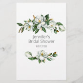 Witte Magnolia Bloem Bruids Spel Waar Waren We Flyer (Achterkant)
