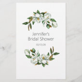 Witte Magnolia Bloem Bruids- Zou de Bruidegom Zegg Flyer (Achterkant)