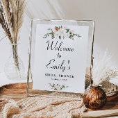 witte magnolia bloem bruiloftsshower welkomstbord poster