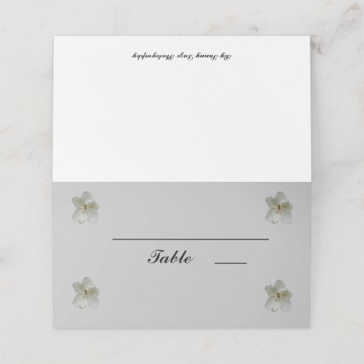 Witte Magnolia bloem gevouwen tafel Plaats Kaart Plaatskaartje (Buitenkant ongevouwen)