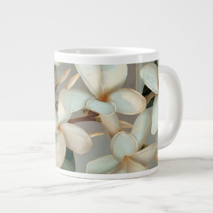 Witte Magnolia Bloem Gouden Lijn Marmer Grote Koffiekop