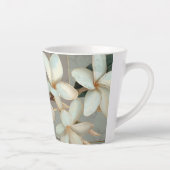 Witte Magnolia Bloem Gouden Lijn Marmer Latte Mok (Rechts)