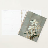 Witte Magnolia Bloem Gouden Lijn Marmer Planner (Display)