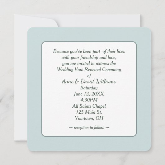 Witte Magnolia Bloem Huwelijksgelofte Vernieuwing Kaart (Achterkant)