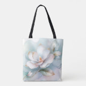 Witte Magnolia bloem met vergulde rand Tote Bag (Achterkant)