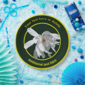 Witte Magnolia Bloem Natuur Gepersonaliseerde Part Papieren Bordje (Feest)