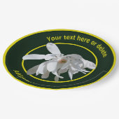 Witte Magnolia Bloem Natuur Gepersonaliseerde Part Papieren Bordje (Gekanteld)