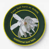 Witte Magnolia Bloem Natuur Gepersonaliseerde Part Papieren Bordje (Voorkant)