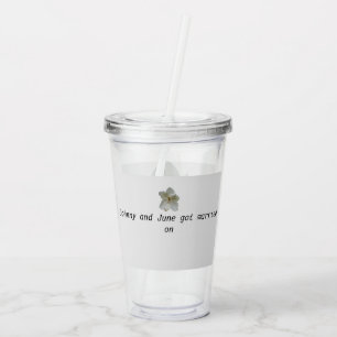 Witte Magnolia bloem op Acryl Tumbler Drinkbeker