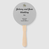 Witte Magnolia bloem op handheld fan programma Handwaaier (Achterkant)